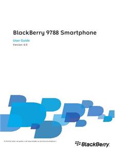 Blackberry Bold 9788 manual. Smartphone Instructions.